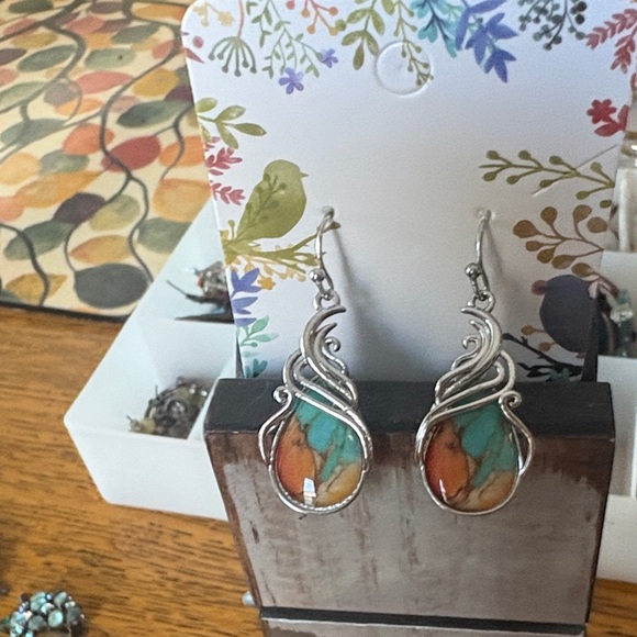 Source Unknown Jewelry - Source Unknown Silver and Multicolor Earrings